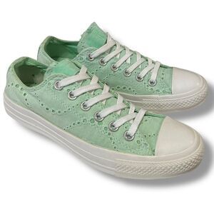 Vintage Converse Chuck Taylor All Star Lo Sneakers Eyelet CTAS Fabric Mint Green